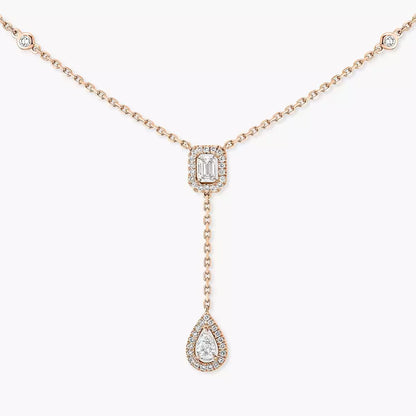 [GALE]Gold Diamond Tie Necklace
