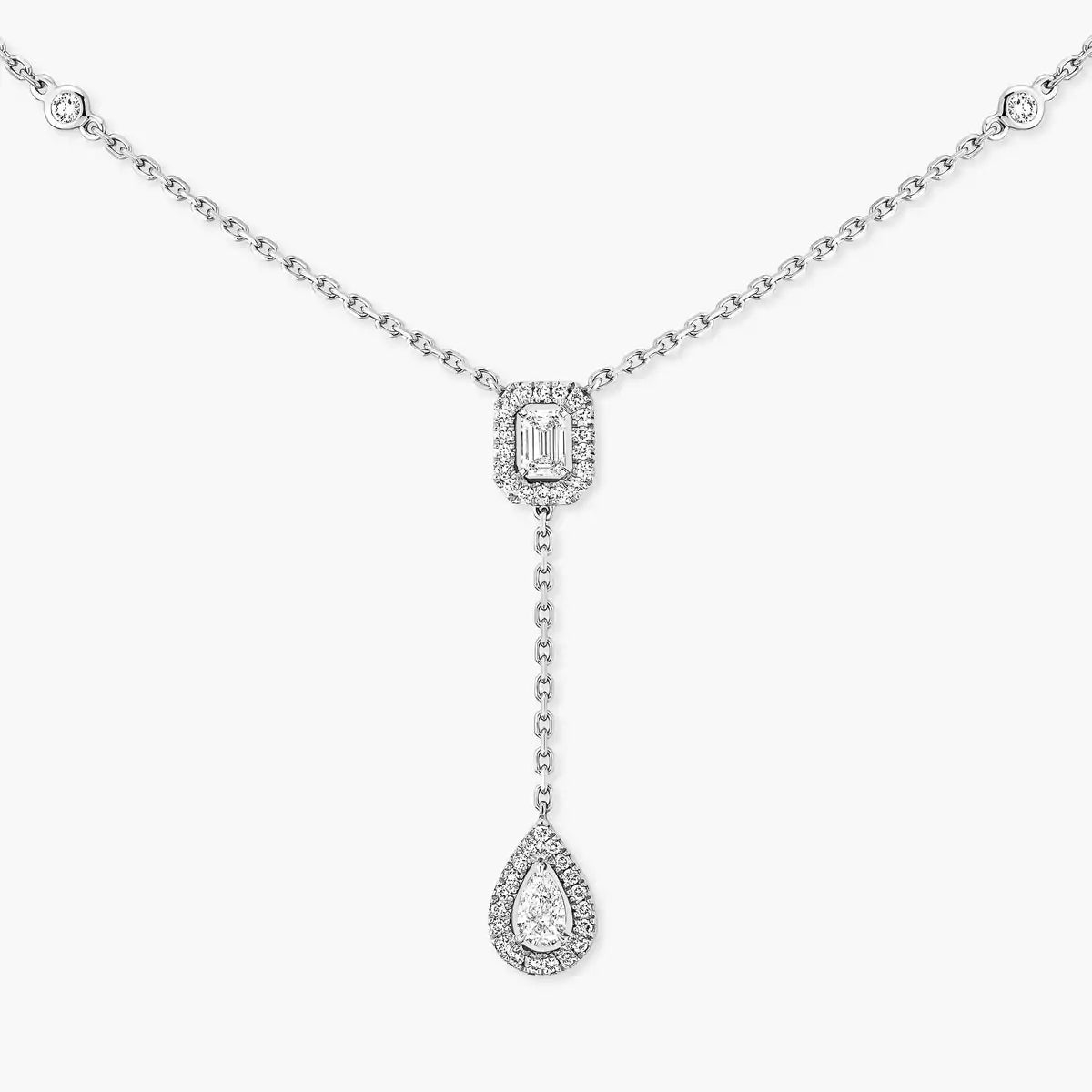 [GALE]Gold Diamond Tie Necklace