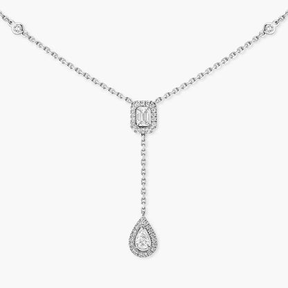[GALE]Gold Diamond Tie Necklace