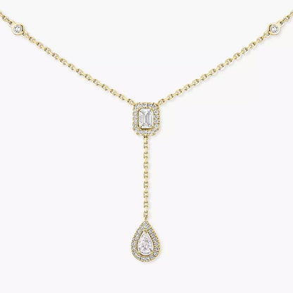 [GALE]Gold Diamond Tie Necklace