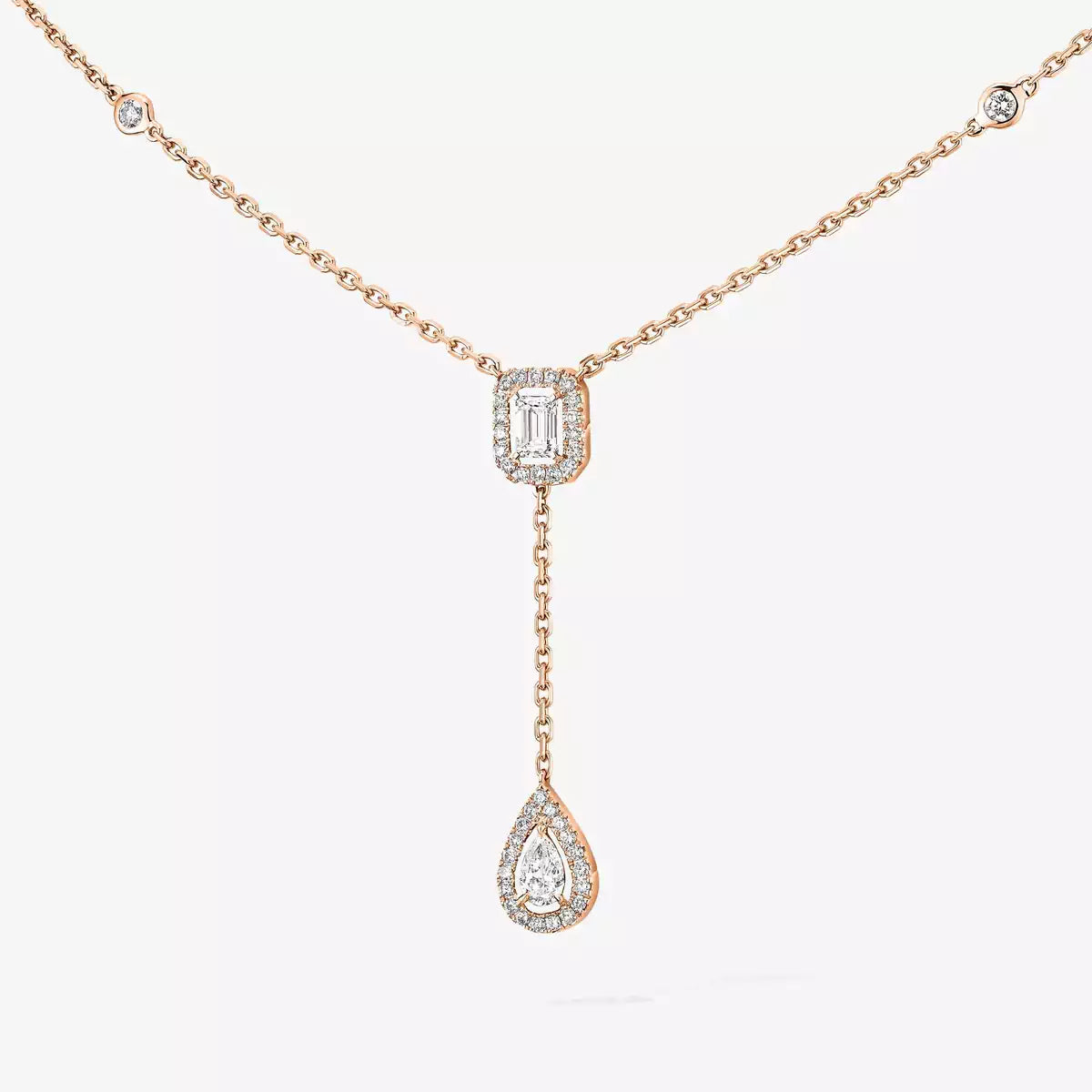 [GALE]Gold Diamond Tie Necklace