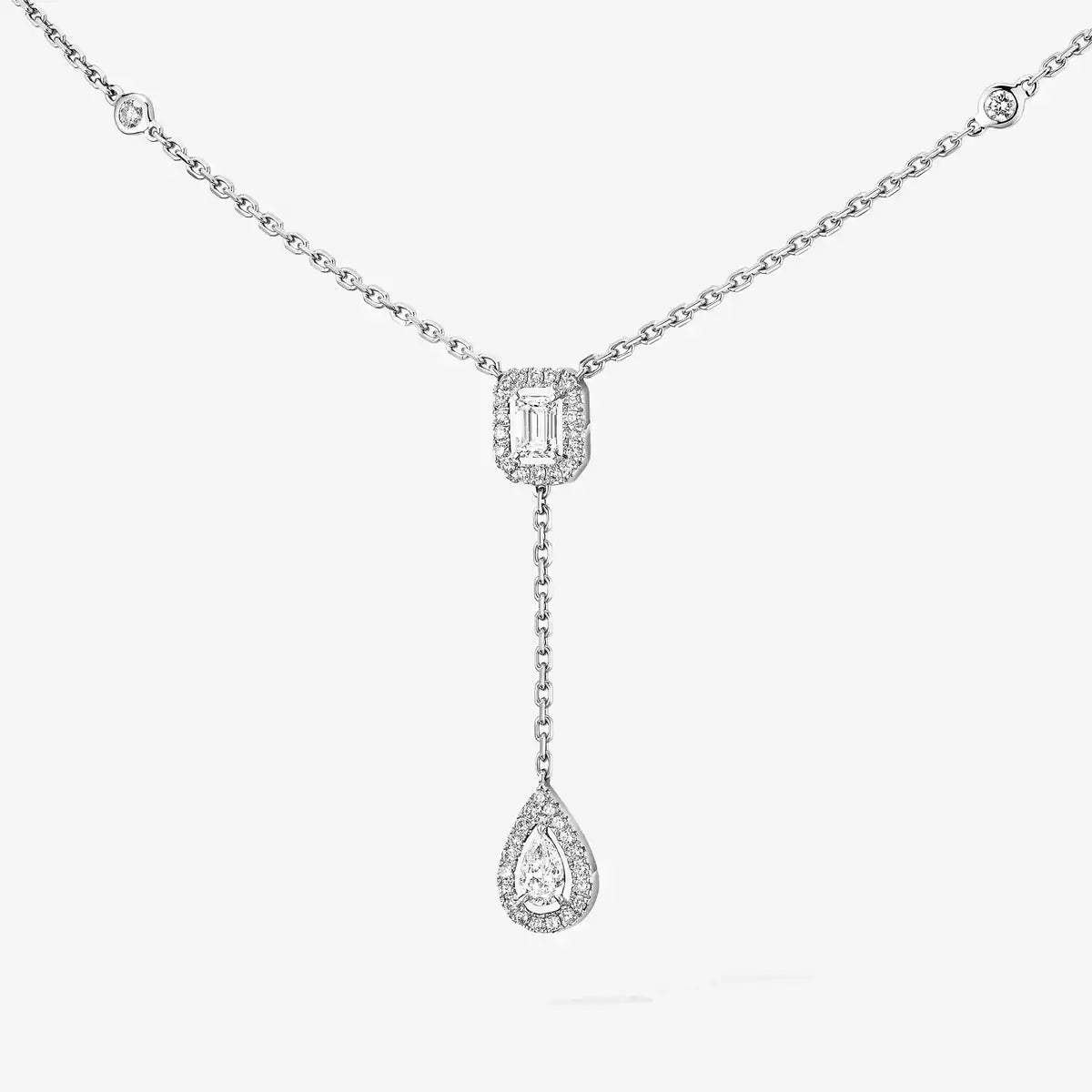 [GALE]Gold Diamond Tie Necklace