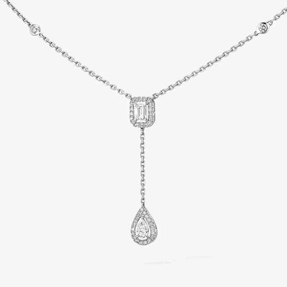[GALE]Gold Diamond Tie Necklace
