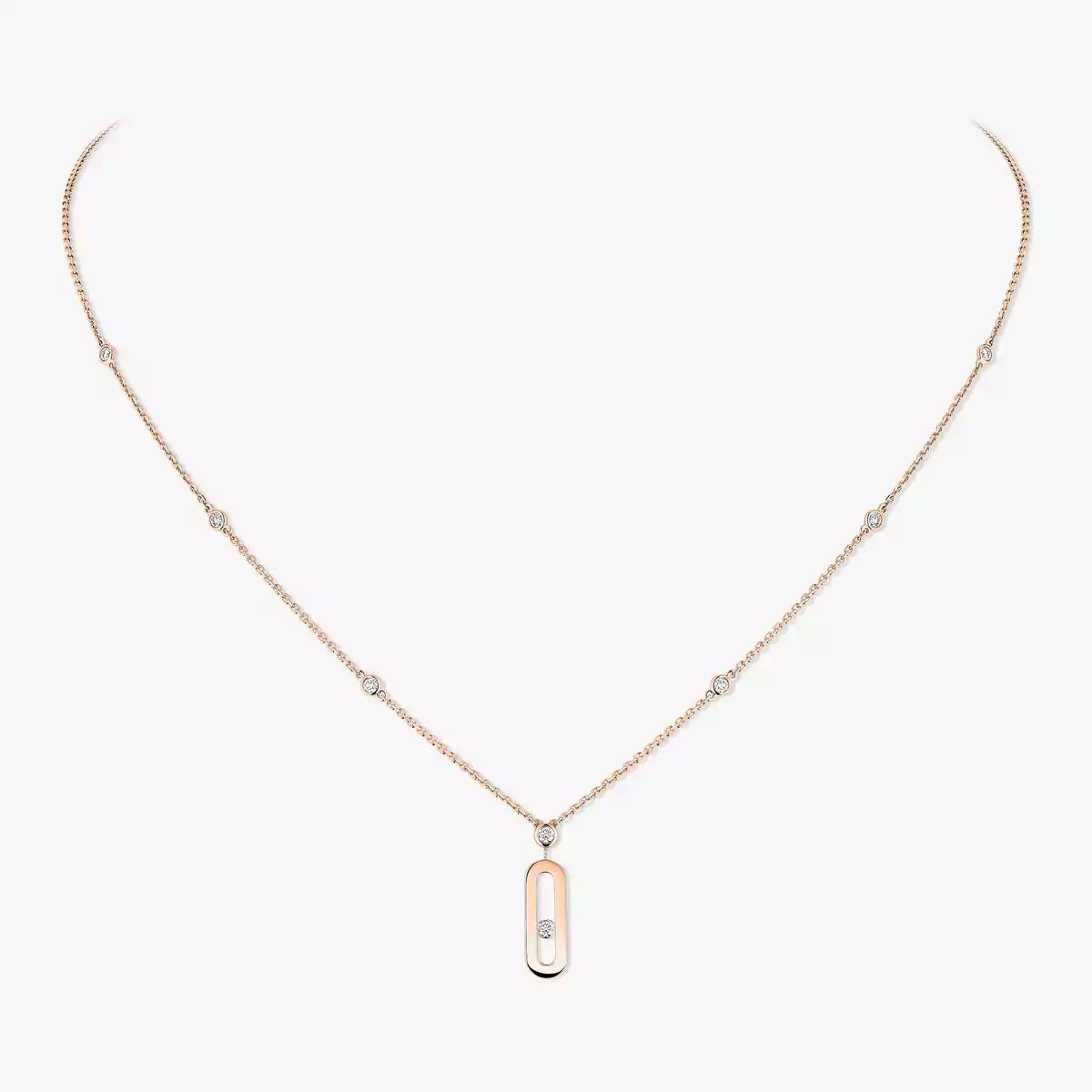 [GALE] Move Uno Gold Diamond Long Necklace