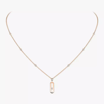 [GALE] Move Uno Gold Diamond Long Necklace