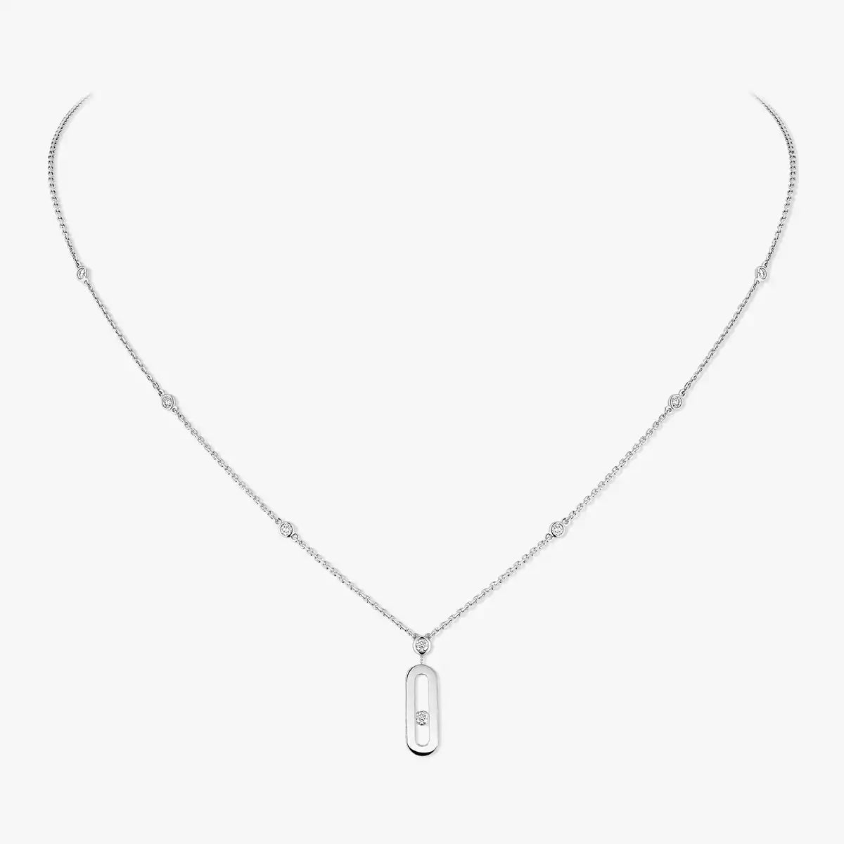 [GALE] Move Uno Gold Diamond Long Necklace