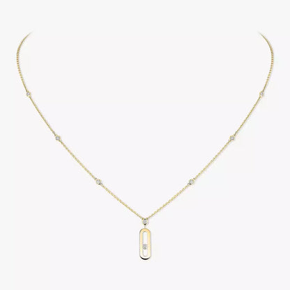 [GALE] Move Uno Gold Diamond Long Necklace