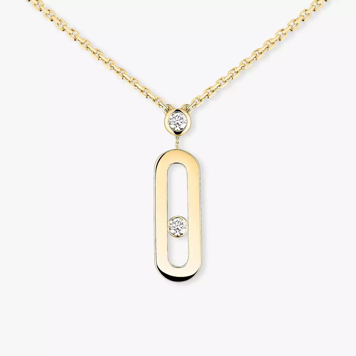 [GALE] Move Uno Gold Diamond Long Necklace