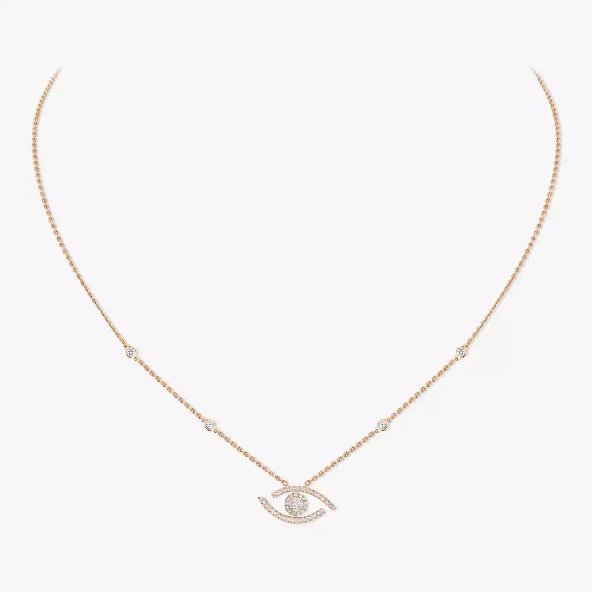 [GALE]Pave_ Diamond Necklace Lucky Eye