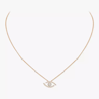 [GALE]Pave_ Diamond Necklace Lucky Eye