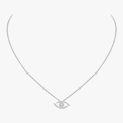 [GALE]Pave_ Diamond Necklace Lucky Eye