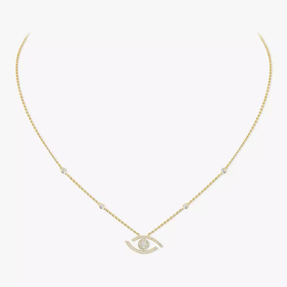 [GALE]Pave_ Diamond Necklace Lucky Eye