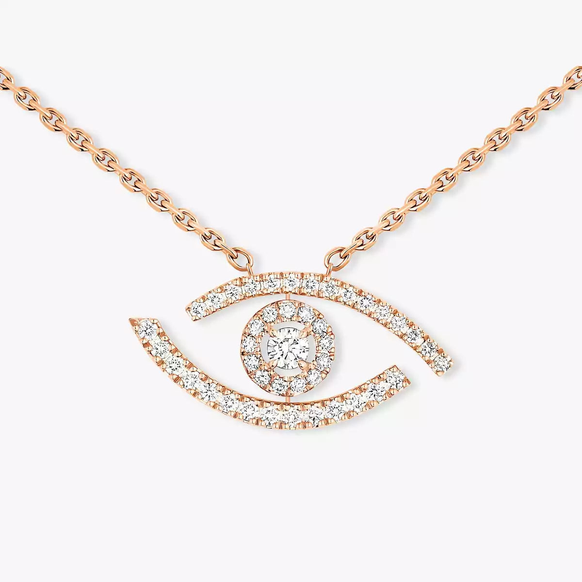 [GALE]Pave_ Diamond Necklace Lucky Eye