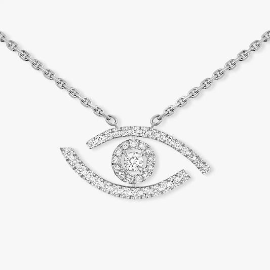 [GALE]Pave_ Diamond Necklace Lucky Eye