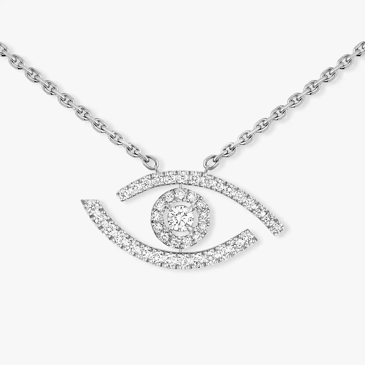 [GALE]Pave_ Diamond Necklace Lucky Eye