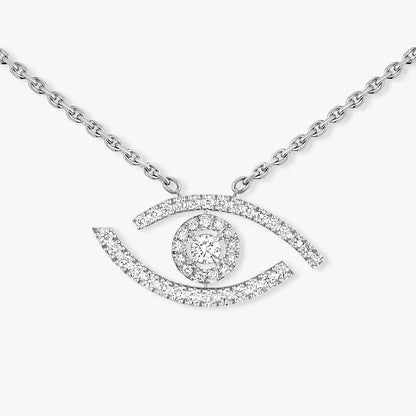 [GALE]Pave_ Diamond Necklace Lucky Eye