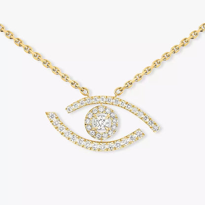 [GALE]Pave_ Diamond Necklace Lucky Eye