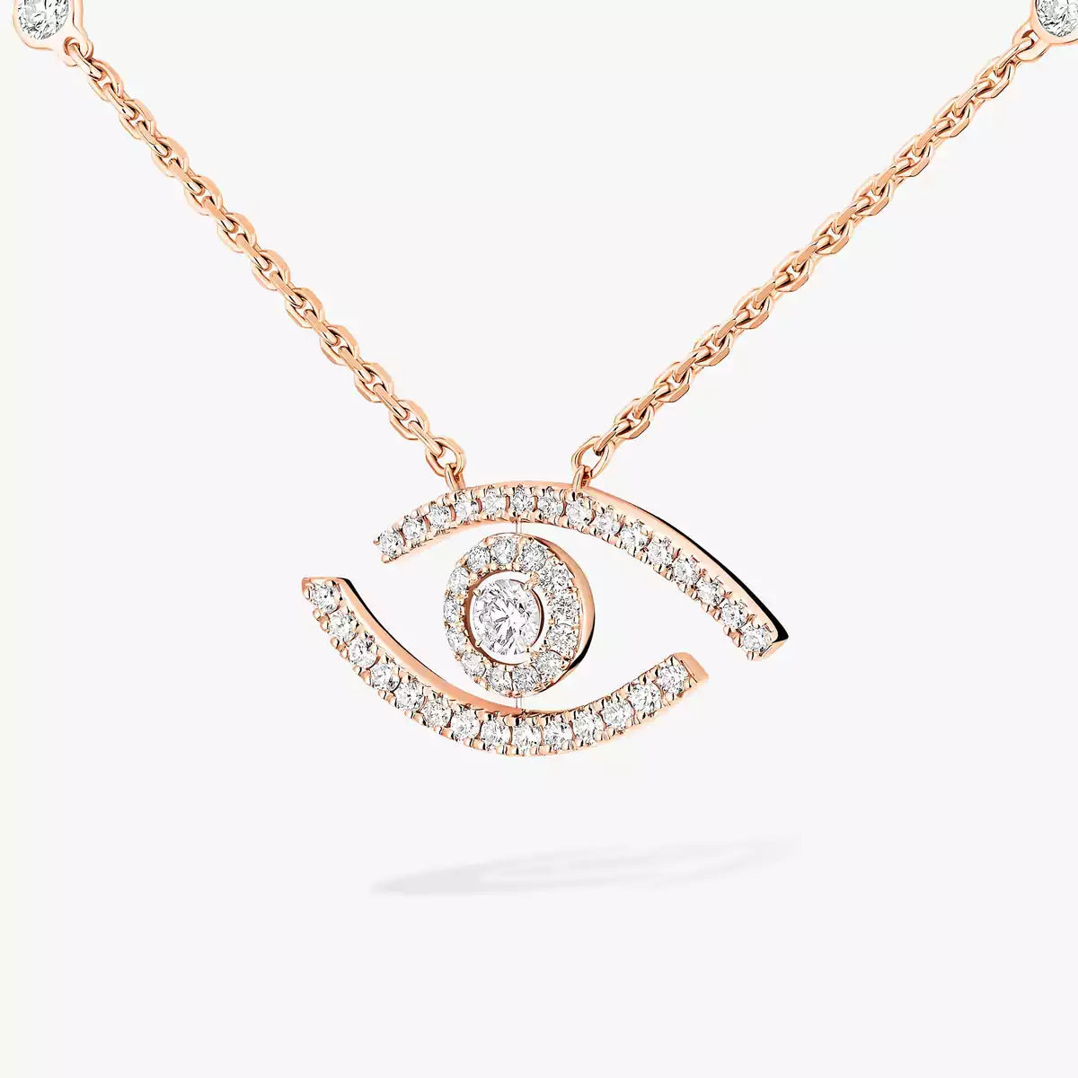 [GALE]Pave_ Diamond Necklace Lucky Eye