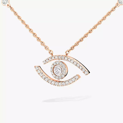 [GALE]Pave_ Diamond Necklace Lucky Eye