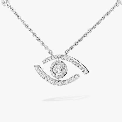 [GALE]Pave_ Diamond Necklace Lucky Eye