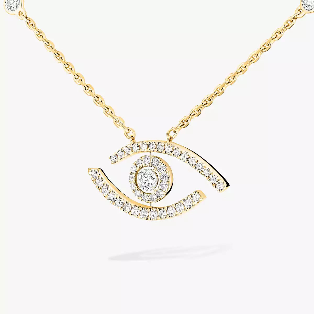[GALE]Pave_ Diamond Necklace Lucky Eye