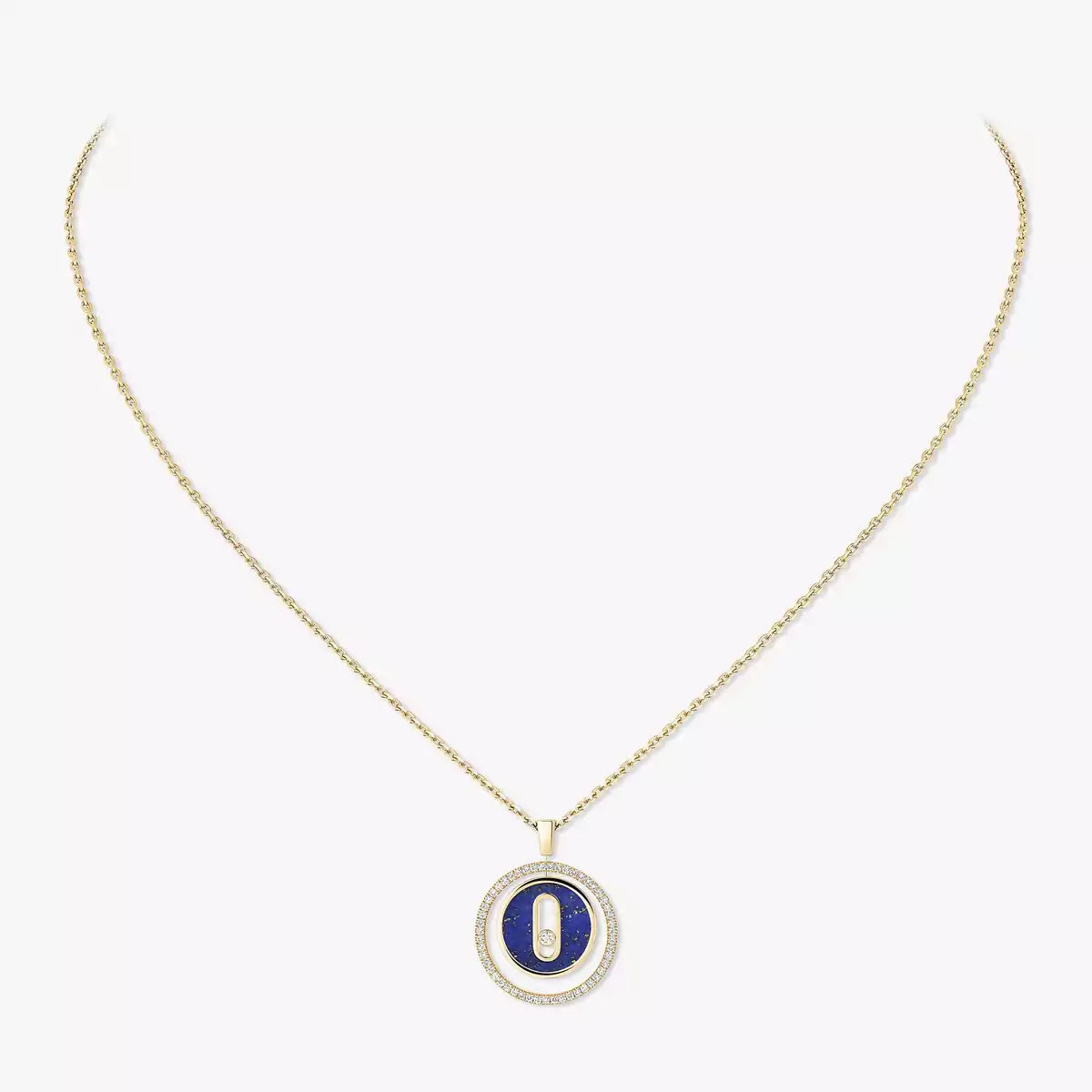 [GALE]Lucky Move Diamond Necklace in Rose Gold and White Mother-of-Pearl
