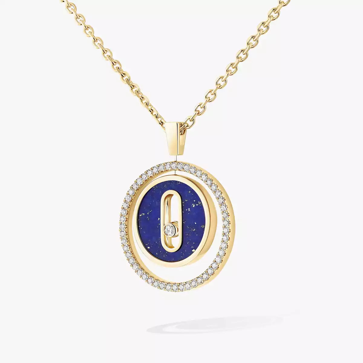 [GALE]Lucky Move Diamond Necklace in Rose Gold and White Mother-of-Pearl