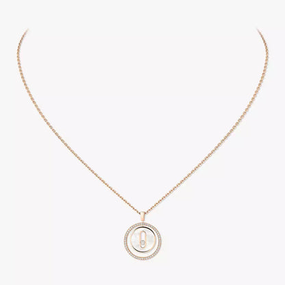 [GALE]Lucky Move Diamond Necklace in Rose Gold and White Mother-of-Pearl