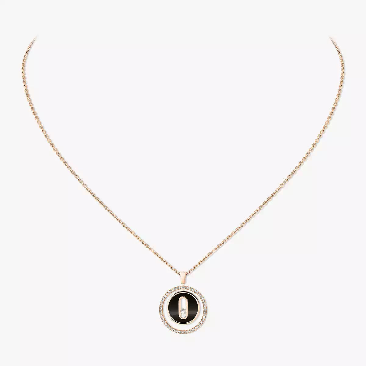 [GALE]Lucky Move Diamond Necklace in Rose Gold and White Mother-of-Pearl