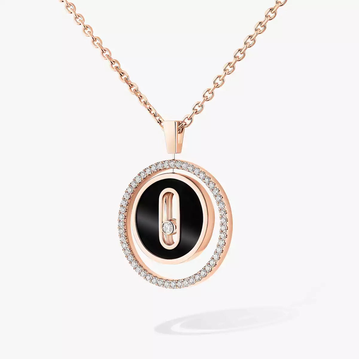 [GALE]Lucky Move Diamond Necklace in Rose Gold and White Mother-of-Pearl