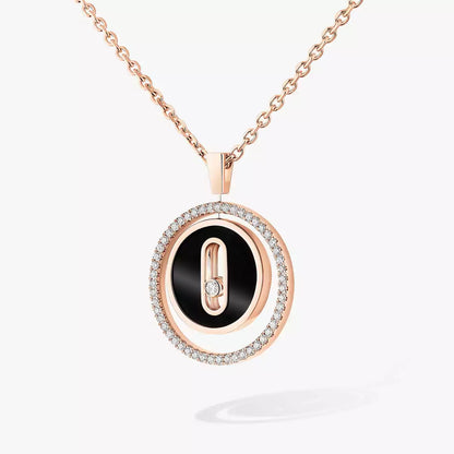 [GALE]Lucky Move Diamond Necklace in Rose Gold and White Mother-of-Pearl