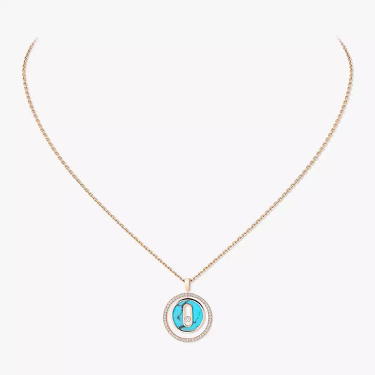[GALE]Lucky Move Diamond Necklace in Rose Gold and White Mother-of-Pearl