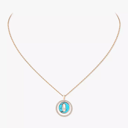 [GALE]Lucky Move Diamond Necklace in Rose Gold and White Mother-of-Pearl