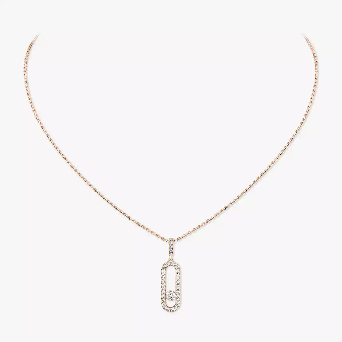 [GALE]Move Uno Diamond Necklace in Rose Gold
