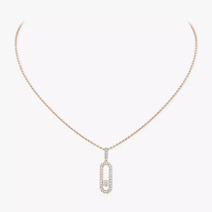 [GALE]Move Uno Diamond Necklace in Rose Gold