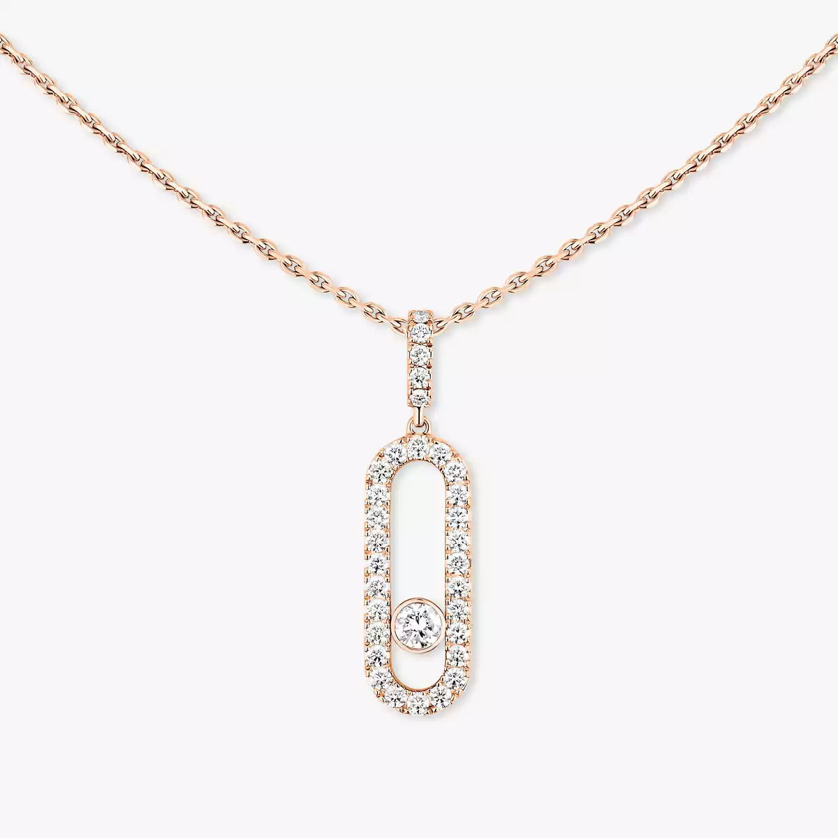 [GALE]Move Uno Diamond Necklace in Rose Gold