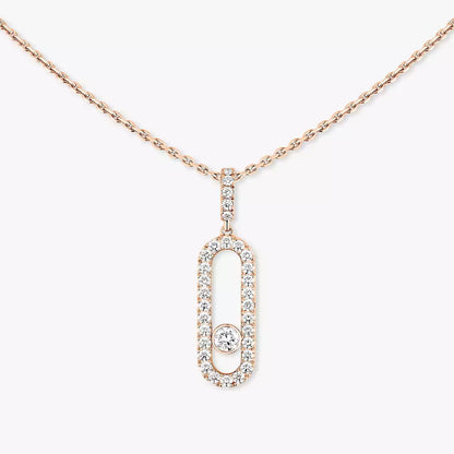 [GALE]Move Uno Diamond Necklace in Rose Gold