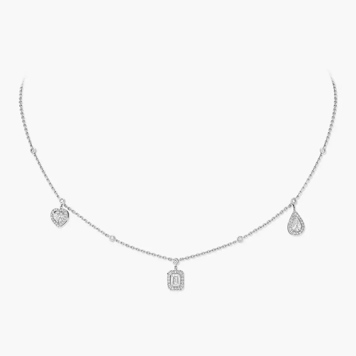 [GALE]My Twin Diamond Necklace in Silver