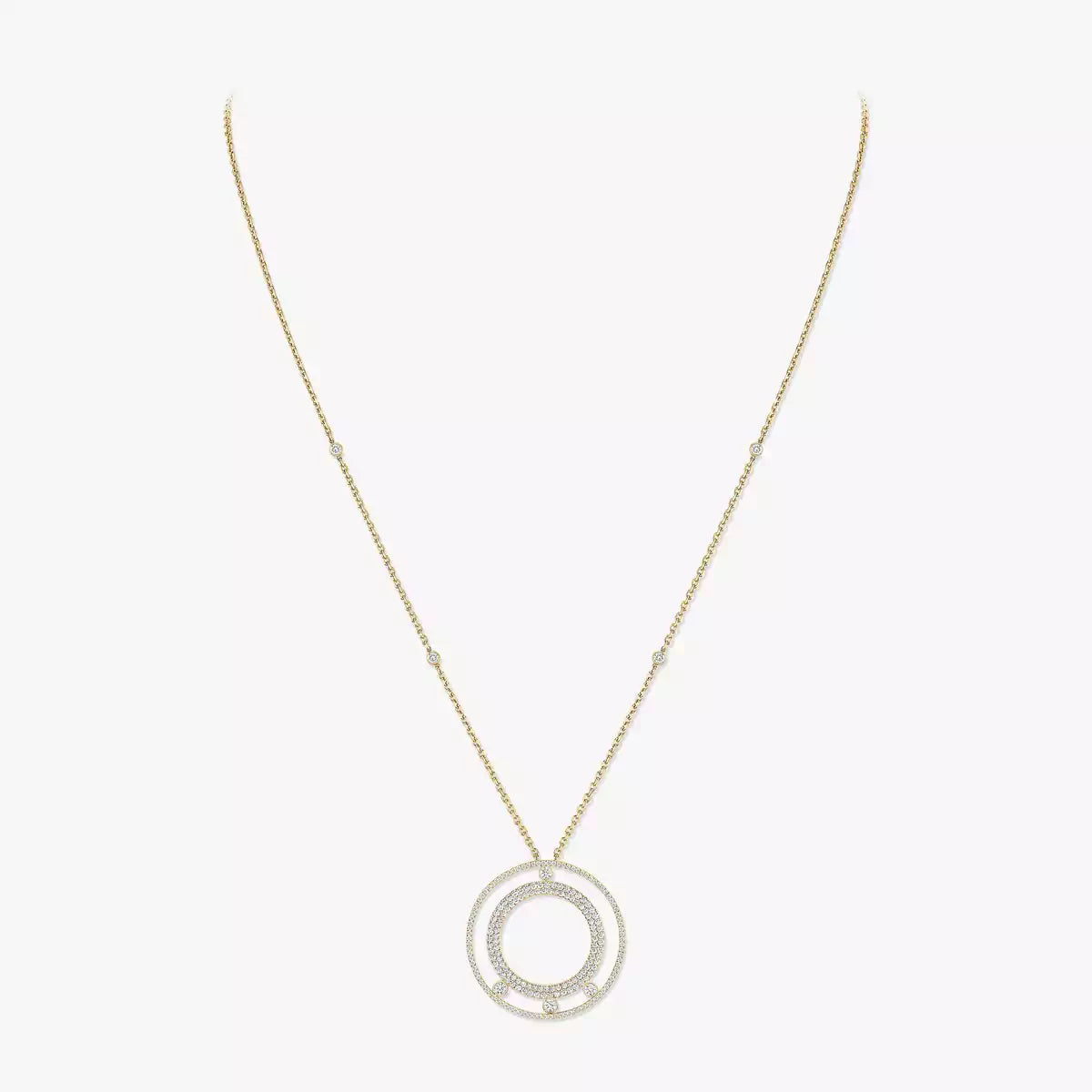 [GALE]Move Romane Long Pave_-Set Diamond Necklace