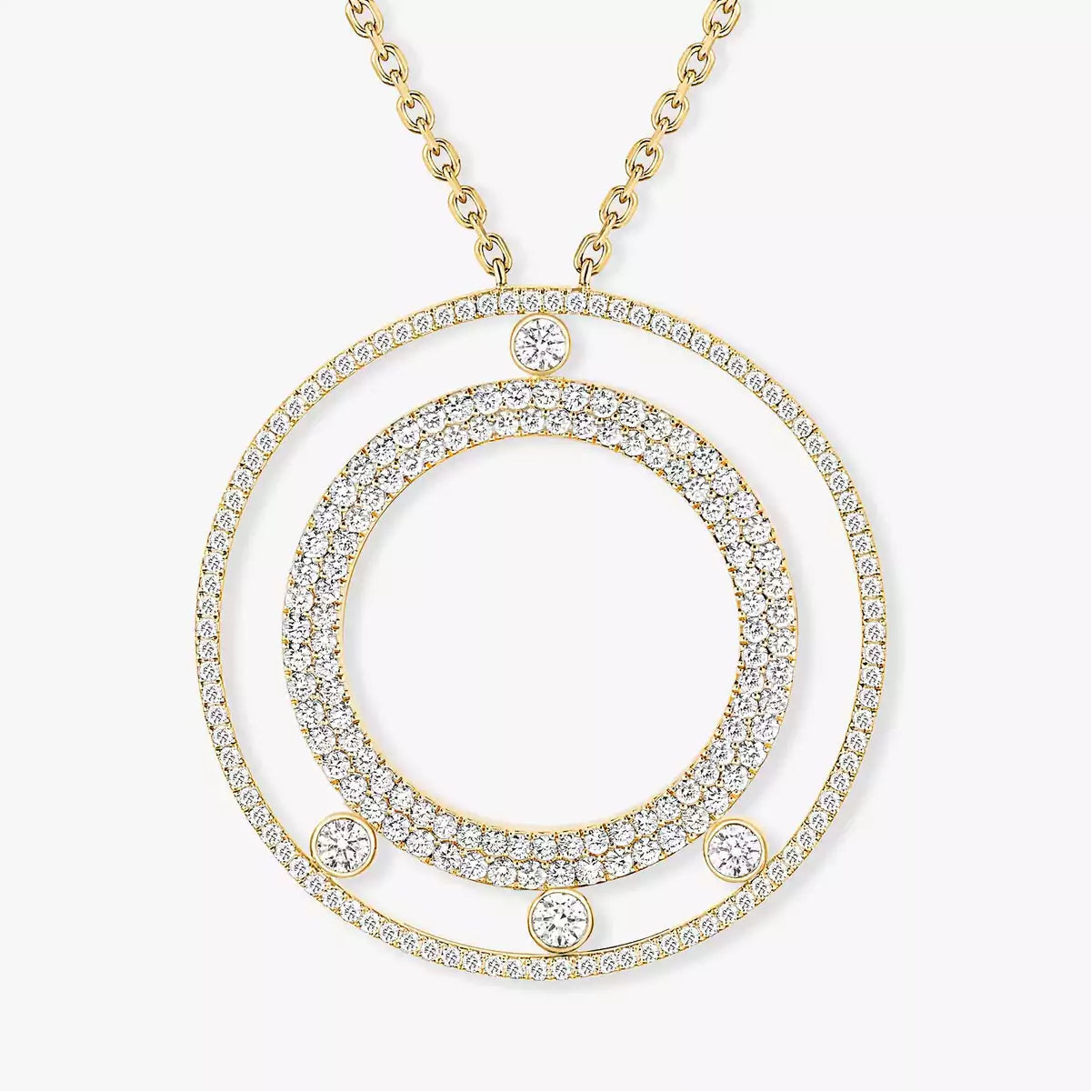 [GALE]Move Romane Long Pave_-Set Diamond Necklace