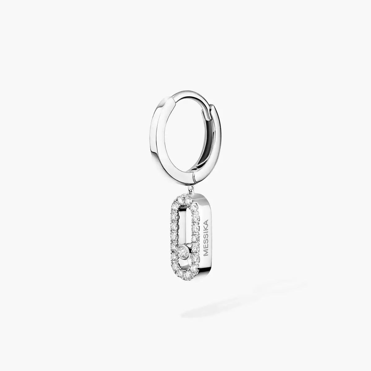 [GALE]Move Uno Single Diamond Hoop Earring