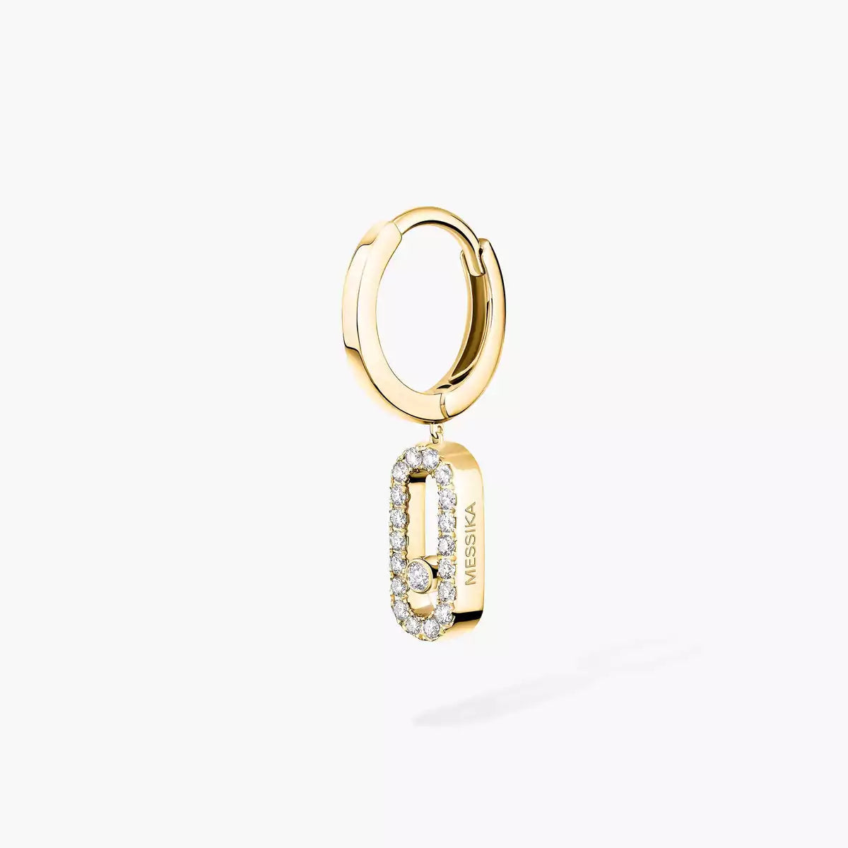 [GALE]Move Uno Single Diamond Hoop Earring