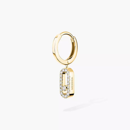 [GALE]Move Uno Single Diamond Hoop Earring