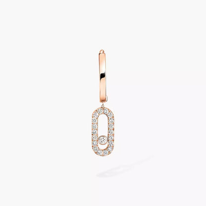 [GALE]Move Uno Single Diamond Hoop Earring