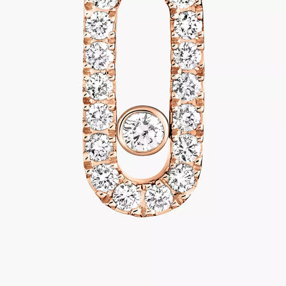 [GALE]Move Uno Single Diamond Hoop Earring