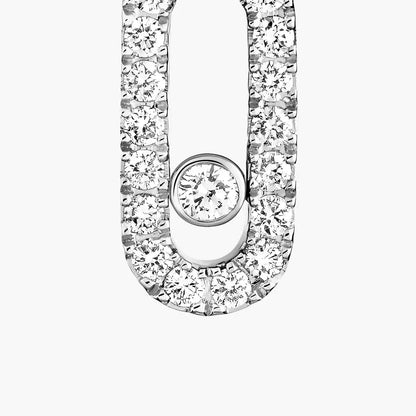 [GALE]Move Uno Single Diamond Hoop Earring