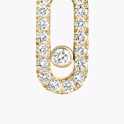 [GALE]Move Uno Single Diamond Hoop Earring