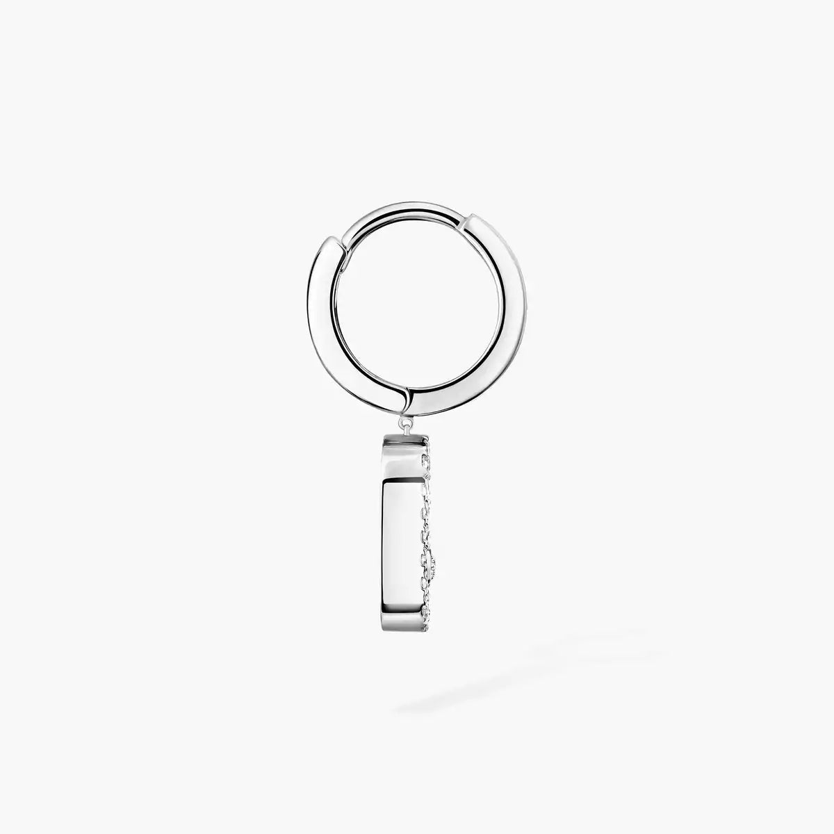 [GALE]Move Uno Single Diamond Hoop Earring