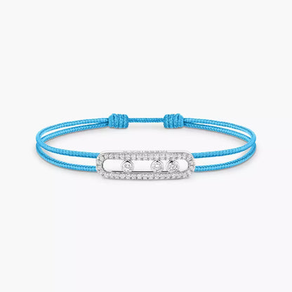 [GALE]Messika Care(s) pink cord pavé bracelet
