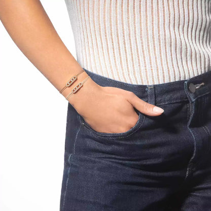[GALE]Messika Care(s) pink cord pavé bracelet
